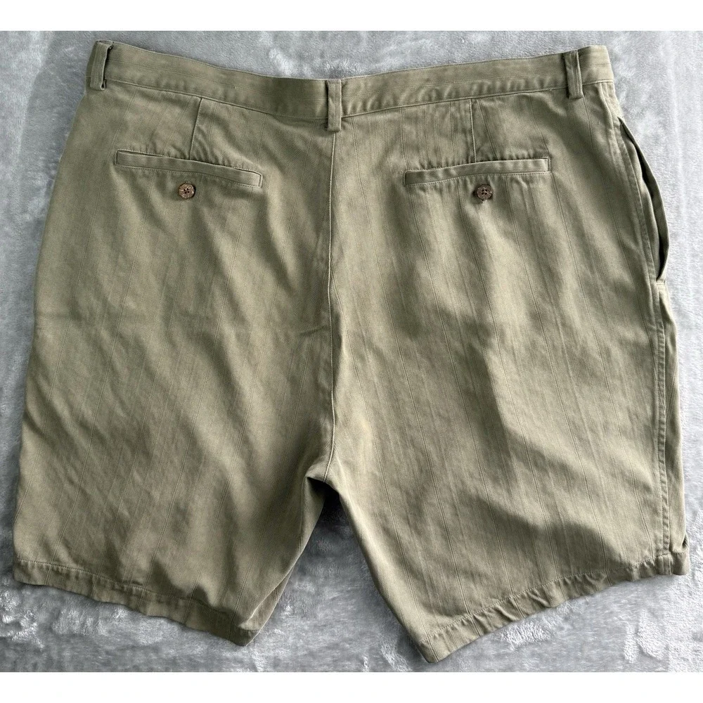 Tommy Bahama Men's Silk Blend Pleated Shorts Olive Green Size 42